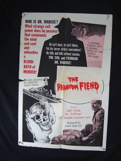 PHANTOM FIEND-1962-ONE SHEET-FR/G-SCI FI-SKULL-BOUND WOMAN-GERT FROBE FR/G:  (1961) Comic | DTA Collectibles