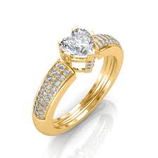 0 88 Carat 18k Yellow Gold Beautiful Heart Engagement Ring