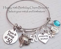 Then she'll love our diy gin kit or personalised gin goblet. 50th Birthday Gift For Women Gift For 50th Birthday Woman S 50th Birthday Charm Bracelet Friends 50th Birthday Gift Custom Gift Woman