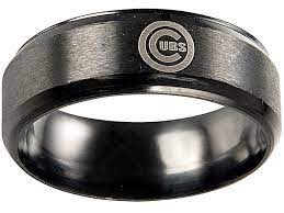 Chicago Cubs Ring Wedding Band 8mm Black Stainless Steel Wedding Ring Sz 8 13 Chicagoc Stainless Steel Wedding Ring Steel Wedding Ring Baseball Wedding Ring