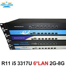 Partaker R11 Intel I5 3317u 6 Lan 1u Firewall Pfsense Vpn 2g Ram 8g Ssd Firewall Router Router Vpn Router