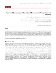 Kv merupakan institusi pengajian yang menerapkan pembelajaran. Pdf Teamwork Leadership And Commitment Enhancement Among Vocational Educators