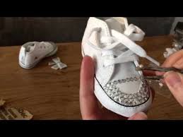 Custom Bling Baby Shoes Bedazzled Shoes Easy Diy Craft Gift Customised Converse Youtube Bedazzled Shoes Bling Baby Shoes Baby Shoes Tutorial