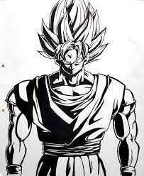 This is a picture of goku done with graphite pencils 2b and 3b. One Marker Power Goku Super Saiyan 1 From Dbz Goku Super Saiyan Super Saiyan 1 Goku Super