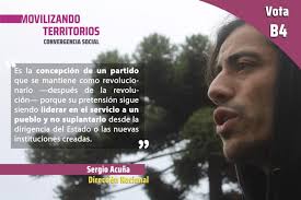 Te invitamos a votar por Sergio Acuña B4 a la Dirección Nacional de  #ConvergenciaSocial ✊🏼 Nuestro actual primer responsable político nacional  ha dedicado su trayectoria a crear y plasmar política colectiva. Te