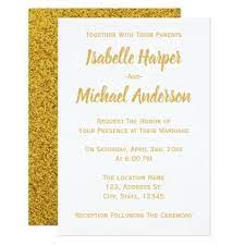 Simple Faux Gold Glitter Amp White Wedding Card Wedding Invitations Cards Custom Inv Typography Wedding Invitations Wedding Cards White Wedding Invitations