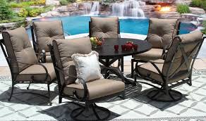 View more 60 inch round dining tables view all our round dining tables. Newport Cast Aluminum Outdoor Patio 7pc Set 60 Inch Round Dining Table Series 4000 With Sesame Linen Cushion Zenpatio