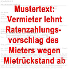Mai 2017 great submission ratengalerie. Mustertext Ablehnung Mieterangebot Ratenzahlung Mietruckstand