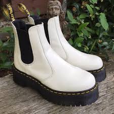A classic chelsea boot, done doc martens style with the brand's instantly recognizable contrast stitching. Dr Martens Shoes Dr Martens 2976 Quad White Platform Chelsea Boots Poshmark