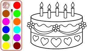 Depositphotos 211003954 stock illustrationrn cake coloring book adult pages animal for kids to print free animals baby monkey. Coloring Pages For Kids Cake Expert Kid