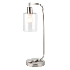 Modern satin nickel table lamps. Toledo Brushed Nickel Table Lamp With Clear Glass Head Jrlighting Co Uk