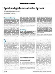Sport Und Gastrointestinales System Einfluss Und Wechselwirkungen