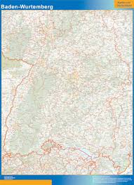 Viñas y castillos dan notas de color a esta enorme extensión de tierra, que ofrece unas vistas. Mapa Baden Wurtemberg Alemania Tienda Mapas