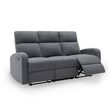 Revêtement polyester, lavable à sec. Canape Relax 3 Places En Tissu Gris Moritz Moritz 3pl Gris Dip