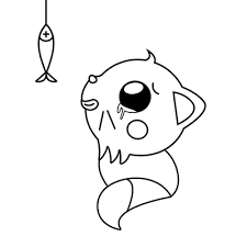 Gatos Kawaii Para Colorear