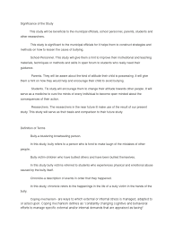 Significance Of The Study Bullying Coping Psychology