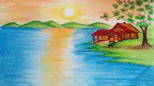 Natural Scenery Drawing How To Draw Nature Scenery With Sunrise Step By Step Youtube If you browse most amateur drawing galleries on the web it won´t take much time before you notice that one of the things where people have the most dificulty when rendering a drawing is adding a background.
