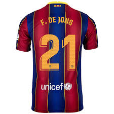 Be sure you're outfitted properly by grabbing this 2020/21 authentic jersey! 2020 21 Kids Nike Frenkie De Jong Barcelona Home Jersey Soccerpro