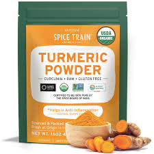 Amazon Com Spice Train Organic Turmeric Powder 454g 1lb 100 Raw Tumeric Powdered Organic From India Curcumin Antioxidant Anti Inflammatory Perfect For Food Drinks Vegan Gluten