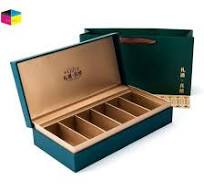 Hinged Paper Tea Packing Boxes With Red Foil Logo