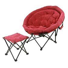 ylyab moon chair leisure camping chair without cup holder steel frame folding padded portable color wine red