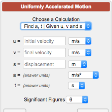 Uniformly Accelerated Motion Calculator
