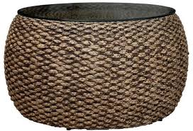 Quotation for white glove delivery available upon request. Cottage Creek Furniture Ocean Reef 9093 92 2006 48 Inch Round Handwoven Seagrass Cocktail Table With Glass Top Esprit Decor Home Furnishings Cocktail Coffee Tables