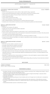 Medical Laboratory Scientist Resume Sample Mintresume