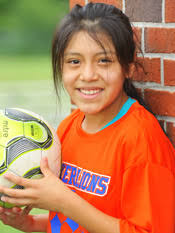 Soccer athlete enthusiastic about working toward goal