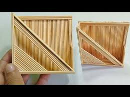 I used a shoe box, bamboo sticks from the supermarket, white craft glue, glue. Arts And Crafts With Bamboo Sticks Diy Crafts Idea Arts And Crafts For Home Decoration Youtube