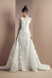 Tony Ward Bridal 2018 L Desert Flower I Off White Lace Dress With Bateau Neckline And An Overskirt With A Chape Tony Ward Bridal Bridal Dresses Wedding Dresses