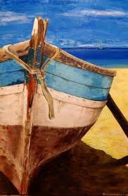 En Bateau Sur La Plage Original Peinture A L Acrylique Par Ukrheart Art Acrylic Painting Canvas Art Painting