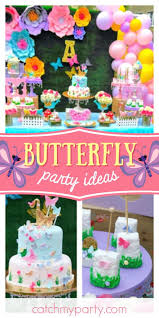 Butterflies Garden Birthday Butterflies Garden 1st Birthday Catch My Party Garden Party Birthday Butterfly Party Party