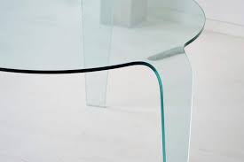 You probably didn't expect one piece of glass to serve as a coffee table. Roche Bobois Glass Dining Table From One Piece Three Legs Design Classic At 1stdibs