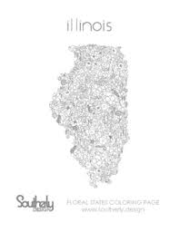 Michael coloring page © 2008 c.m.w. Floral States Coloring Page Illinois By Southerly Design Tpt