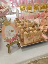 1st Birthday Rice Krispie Treats Little Princess Birthday Party Ideas Photo 7 Of 48 Princess Birthday Party Birthday Parties Baby Shower Princess