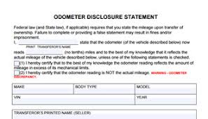 Odometer Disclosure Statement