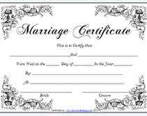Certificate of marriage format consists of the name of the applicants and their parent name. Free Fancy Printable Marriage Certificates Templates