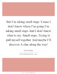 But I M Taking Small Steps Cause I Don T Know Where I M Picture Quotes
