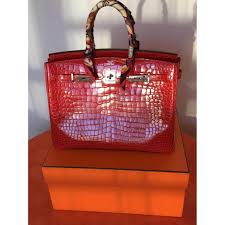 Hermes birkin 30cm rouge red gold hardware leather bag purse togo clemence coeur. Birkin Crocodile Handbag Hermes Red In Crocodile 4116877