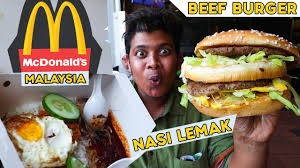 Singapore made a nasi lemak burger, so malaysia made one too! Real Beef Burger And Nasi Lemak At Mcdonald S Malaysia Youtube