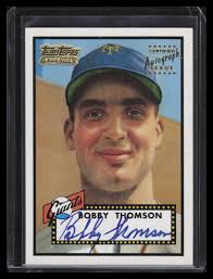 SOLD 131651 2001 Topps Team Topps Legends Autographs tt43r Bobby Thomson 52  Auto