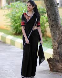 Banarasi silk and cotton sarees are vibrant and light. Black Saree Soft Georgette Saree With Full Embroidery Less Mirror Wo