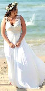 Mermaid wedding dresses are quite popular among bride. Plus Size A Line Beach Chiffon Lace Wedding Dress