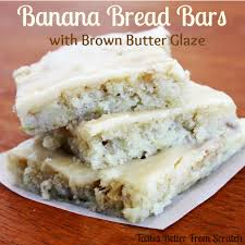 Banana Bread Bars With Browned Butter Glaze Recipe Banana Bread Bars Desserts Banana Recipes