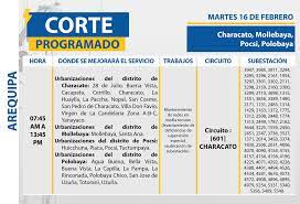 Jun 11, 2021 · la empresa enel informó que desde hoy, viernes 11 de junio, habrá corte de luz en varios distritos de lima y callao, suspensión que se prolongará hasta el domingo 13. Arequipa Corte De Servicio Electrico En 6 Distritos Este Martes 16