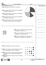 The probability of the die landing on a 2 is the probability of the die landing on a 6. Basic Probability Worksheet With Answer Key Printable Pdf Download