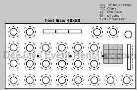 40x80 24 60 Tables 12x12 Dance Floor Wedding Tent Layout Wedding Reception Layout Reception Layout