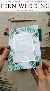 Wedding Invitations With Fern And Gold Fernwedding Goldwedding Forestwedding Glitter Wedding Invitations Gold Wedding Invitations Wedding Cards