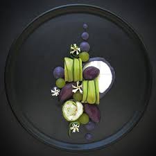 Deep Dark And Purple Chicken Courgette Cannelloni Parma Whey Grapes Purple Glazed Potatoes Gourmet Food Plating Food Plating Techniques Food Art